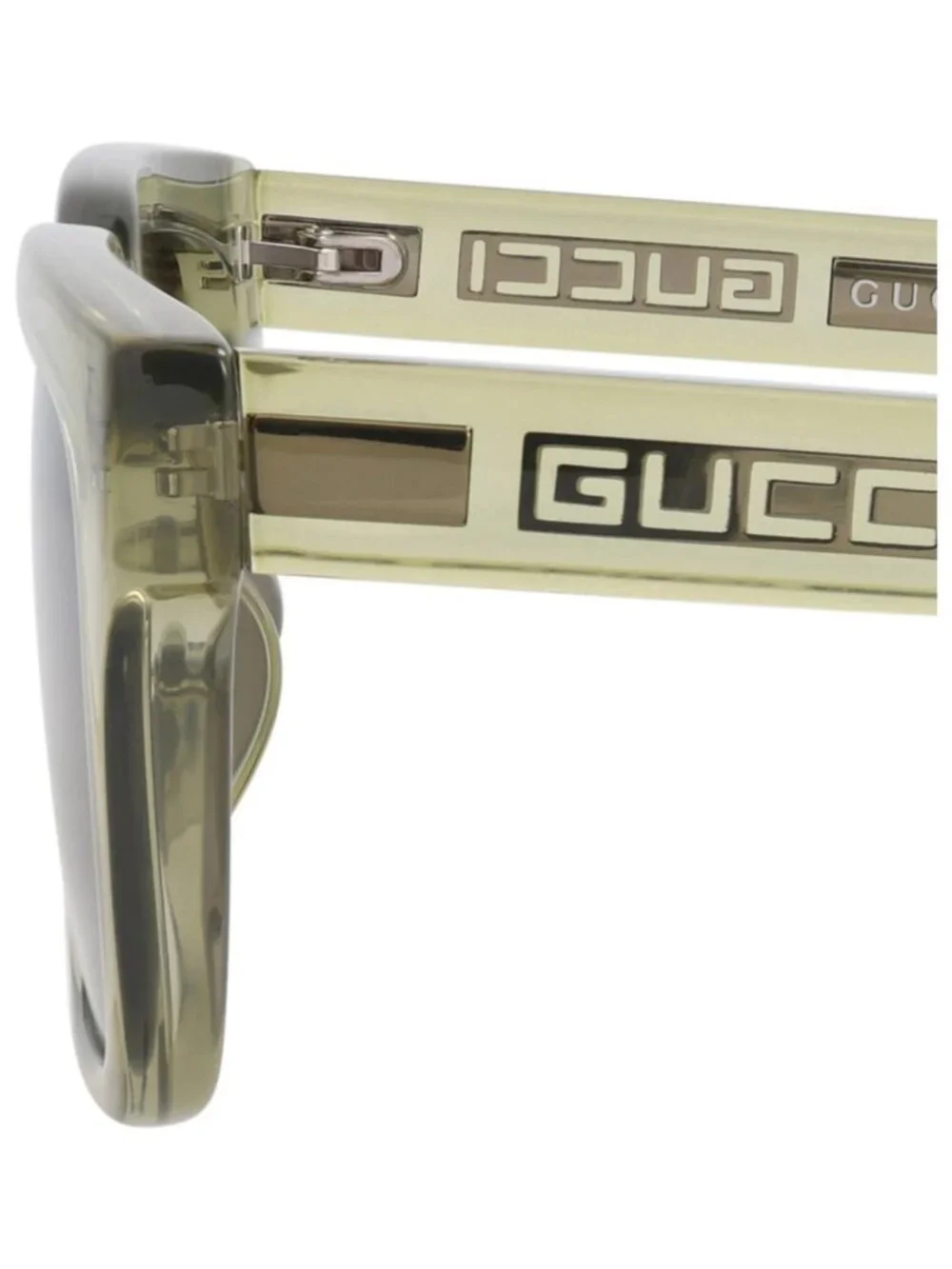 New Gucci Women's Sunglasses Square Rectangle Injection Frame Mens Green Green